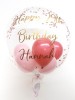 Personalised confetti balloon in a box, shades of pink