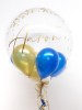 Personalised confetti balloon in a box, blue and gold