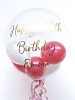 Personalised balloon in a box, deep pink and white