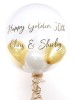 Personalised balloon in a box, white and gold