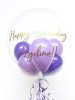 Personalised balloon in a box, lilac and purple