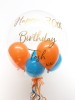 Personalised balloon in a box, orange and teal