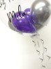 Personalised balloon in a box, purple and silver