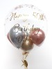Personalised confetti balloon in a box, rose gold, silver, gold glitz