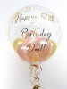 Personalised confetti balloon in a box, rose gold and gold glitz