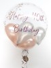 Personalised confetti balloon in a box, rose gold and silver holographic