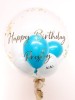 Personalised confetti balloon in a box, teal and white glitz