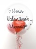 Personalised Valentines balloon, red, white and pink