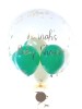 Baby shower balloon ivory and green, personalised