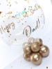Table centrepiece, personalised balloon in a box. Gold