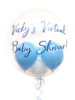 Personalised Balloon, Blue and White