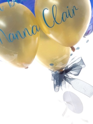 Personalised Congratulations balloon in gold and blue