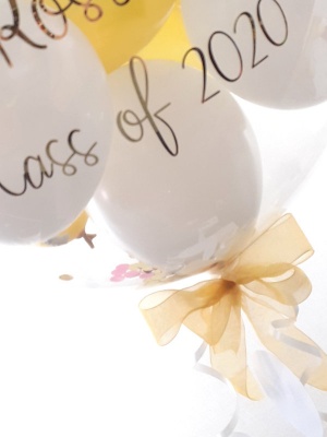 Personalised Congratulations balloon in gold and white