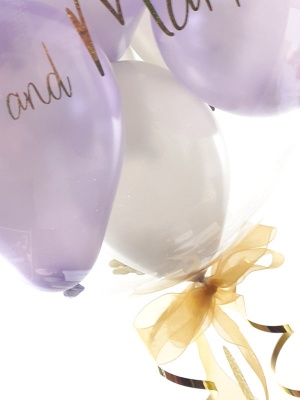Personalised Congratulations balloon in lilac and silver