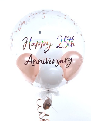 Personalised anniversary balloon, 25th Anniversary, 30th Anniversary, 40th Anniversary, 50th Anniversary, 60th Anniversary. Silver, Pearl, Ruby, Golden, Diamond