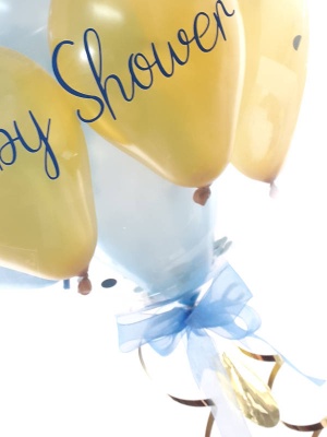 Personalised baby shower balloon in a box