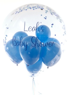 Baby shower balloon pale blue, personalised
