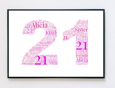 21st Birthday Personalised Print