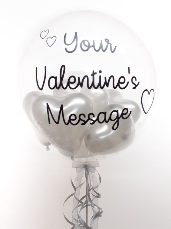 Personalised Valentines balloon, silver