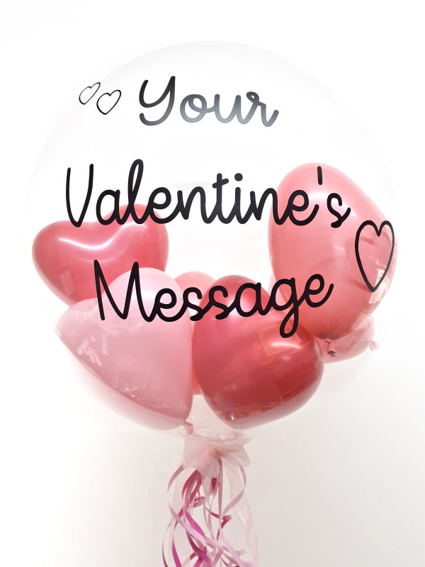 Personalised Valentines balloon, shades of pink