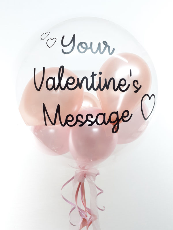 Personalised Valentines balloon, rose gold and pink