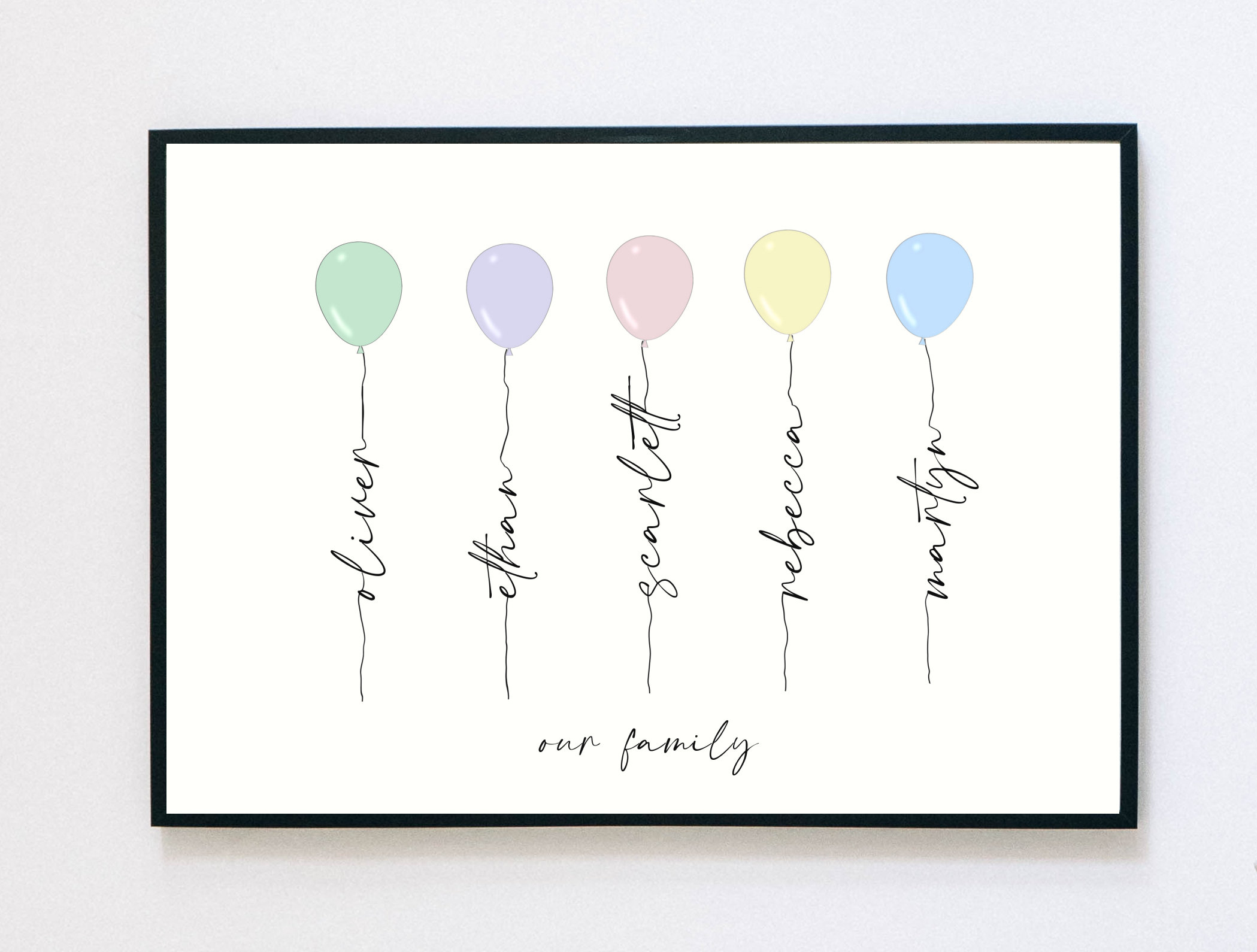 Personalised Family Balloon Print