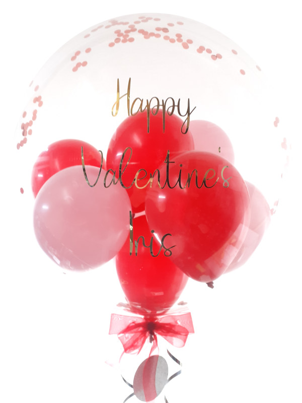 Personalised Valentines balloon in red and pink