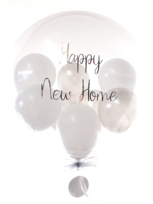 Personalised New Home balloon in white and silver