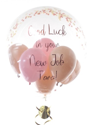 Personalised New Job, Well Done, Good Luck balloon in a box