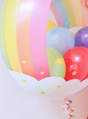 Giant rainbow bubble balloon