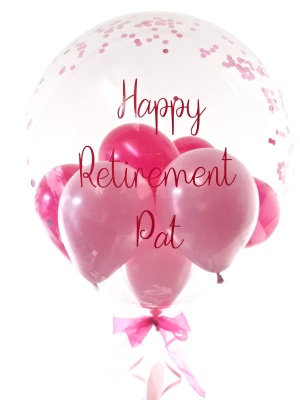 Personalised retirement balloon in a box